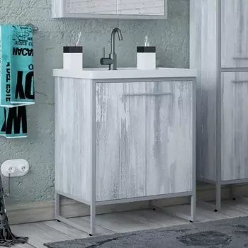 Тумба для комплекта Corozo Айрон 70 серый, арт SD-00000309