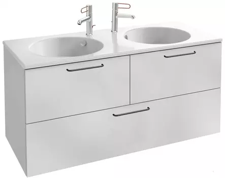 Тумба для комплекта Jacob Delafon Odeon Rive Gauche 120 белая, 3 ящика, ручки черные EB2545-R9-N18