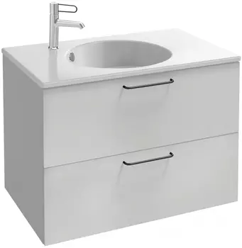 Тумба для комплекта Jacob Delafon Odeon Rive Gauche 80 белая, 2 ящика, ручки черные EB2522-R9-N18