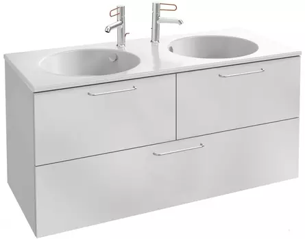 Тумба для комплекта Jacob Delafon Odeon Rive Gauche 120 белая, 3 ящика, ручки хром EB2545-R5-N18