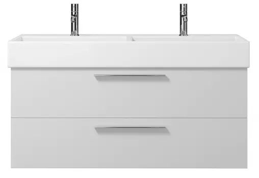 Тумба для комплекта к двойной раковиной Creto Tivoli белая 120 подвесная 8-1393W