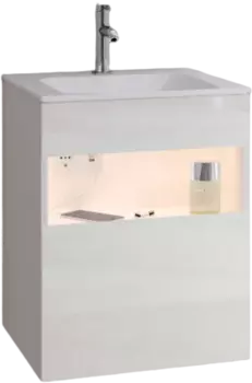 Тумба для комплекта Keuco Stageline 32842 50 см, с подсветкой, розеткой и точкой зарядки USB и USB-C, белая 32842300100