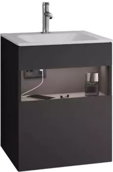 Тумба для комплекта Keuco Stageline 32842 50 см, с подсветкой, розеткой и точкой зарядки USB и USB-C, вулканит 32842970100