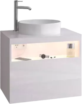 Тумба для комплекта Keuco Stageline 32854 65 см, с подсветкой, розеткой и точкой зарядки USB и USB-C, белая 32854300100