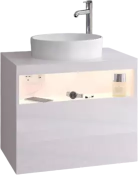 Тумба для комплекта Keuco Stageline 32855 65 см, с подсветкой, розеткой и точкой зарядки USB и USB-C, белая 32855300100