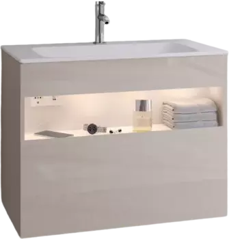 Тумба для комплекта Keuco Stageline 32862 80 см, с подсветкой, розеткой и точкой зарядки USB и USB-C, кашемир 32862180100