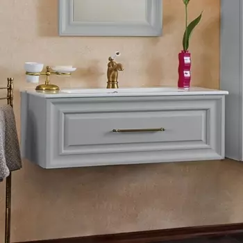 Тумба для комплекта La Beaute Classic Cornelia 100 серый шелк матовый, фурнитура бронза BCO100GRO.BR
