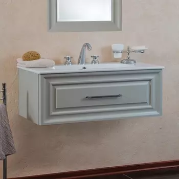 Тумба для комплекта La Beaute Classic Cornelia 100 серый шелк матовый, фурнитура серебро BCO100GRO.CR