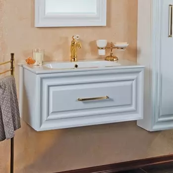 Тумба для комплекта La Beaute Classic Cornelia 85 белый матовый, фурнитура золото BCO85LBO.OR