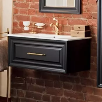 Тумба для комплекта La Beaute Classic Cornelia 85 черный матовый, фурнитура золото BCO85LNO.OR