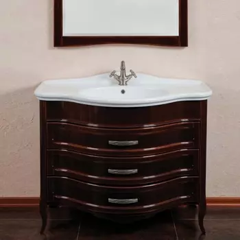 Тумба для комплекта La Beaute Classic Joanna C темное дерево глянец, фурнитура серебро BJO102MOK.С.CR