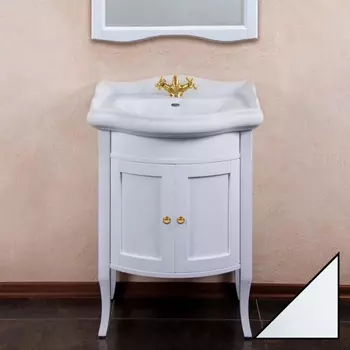 Тумба для комплекта La Beaute Classic Lorette 65 белый глянец, фурнитура золото BLO65LBL.OR