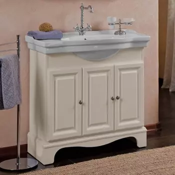 Тумба для комплекта La Beaute Classic Michel 90 слоновая кость матовый, фурнитура серебро BMI90AVO.СR