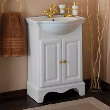 Тумба для комплекта La Beaute Classic Michel 60 белый матовый, фурнитура золото BMI60LBO.ОR