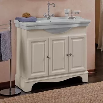 Тумба для комплекта La Beaute Classic Michel 100 слоновая кость матовый, фурнитура серебро BMI100AVO.СR