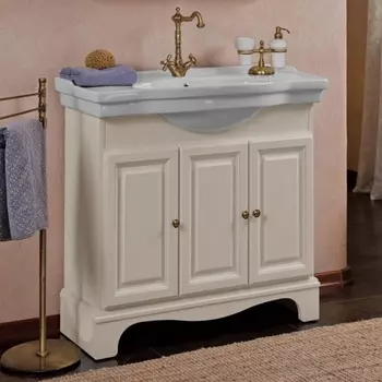 Тумба для комплекта La Beaute Classic Michel 90 слоновая кость матовый, фурнитура бронза BMI90AVO.BR