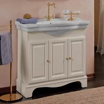 Тумба для комплекта La Beaute Classic Michel 90 слоновая кость матовый, фурнитура золото BMI90AVO.ОR