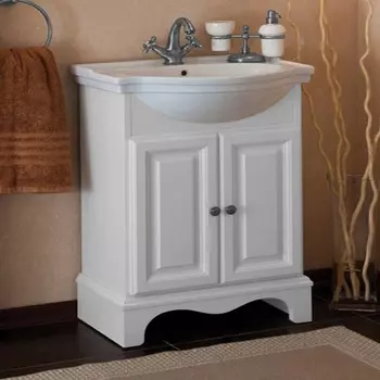 Тумба для комплекта La Beaute Classic Michel 70 белый матовый, фурнитура серебро BMI70LBO.СR