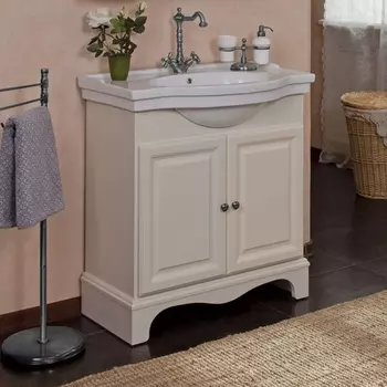 Тумба для комплекта La Beaute Classic Michel 80 слоновая кость матовый, фурнитура серебро BMI80AVO.СR