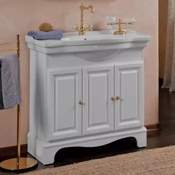 Тумба для комплекта La Beaute Classic Michel 90 белый матовый, фурнитура золото BMI90LBO.ОR