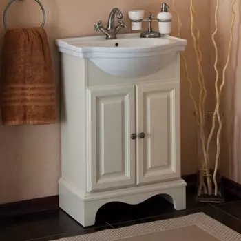 Тумба для комплекта La Beaute Classic Michel 60 слоновая кость матовый, фурнитура серебро BMI60AVO.СR