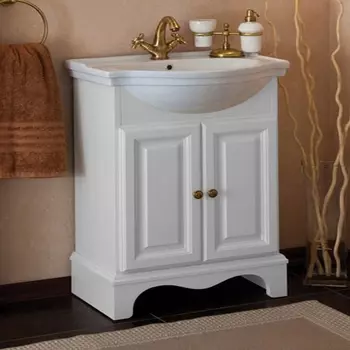 Тумба для комплекта La Beaute Classic Michel 70 белый матовый, фурнитура бронза BMI70LBO.BR