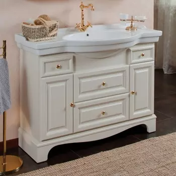 Тумба для комплекта La Beaute Classic Michel 120 слоновая кость матовый, фурнитура золото BMI120AVO.ОR