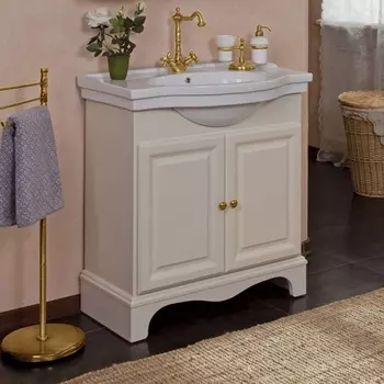 Тумба для комплекта La Beaute Classic Michel 80 слоновая кость матовый, фурнитура золото BMI80AVO.ОR