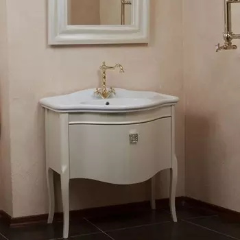 Тумба для комплекта La Beaute Classic Nicole перламутр бежевый глянец, фурнитура золото BNI83LMBL.OR