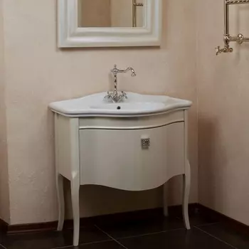 Тумба для комплекта La Beaute Classic Nicole перламутр бежевый глянец, фурнитура хром BNI83LMBL.CR