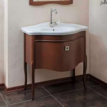 Тумба для комплекта La Beaute Classic Nicole орех матовый, фурнитура хром BNI83N.CR