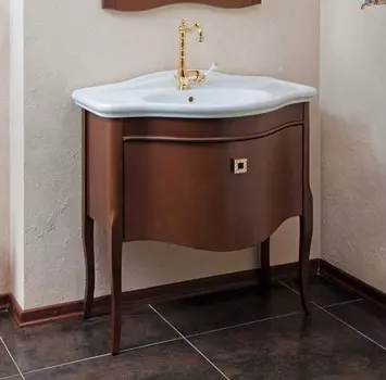 Тумба для комплекта La Beaute Classic Nicole орех матовый, фурнитура золото BNI83N.OR