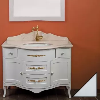 Тумба для комплекта La Beaute Classic Sabrina M белый глянец, фурнитура золото BSA102LBL.M.OR