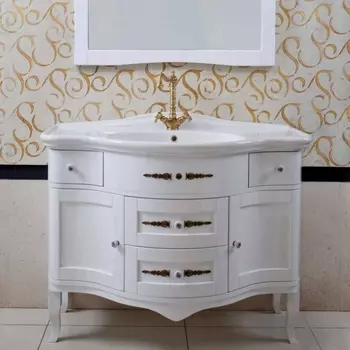 Тумба для комплекта La Beaute Classic Sabrina C белый глянец, фурнитура бронза BSA102LBL.C.BR
