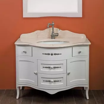 Тумба для комплекта La Beaute Classic Sabrina M белый матовый, фурнитура серебро BSA102LBО.M.CR