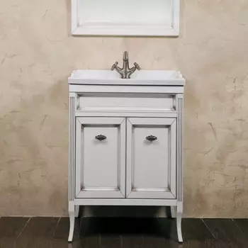 Тумба для комплекта La Beaute Classic Vivien Porta 60 белый с патиной, фурнитура серебро BVI60P.LBP.CR