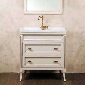 Тумба для комплекта La Beaute Classic Vivien Сassetto 80 слоновая кость с патиной, фурнитура бронза BVI80C.AVP.BR