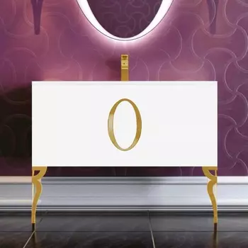 Тумба для комплекта La Beaute Gard 90 белая, фурнитура золото BGd1OR