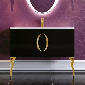 Тумба для комплекта La Beaute Gard 90 черная, фурнитура золото BGd2OR