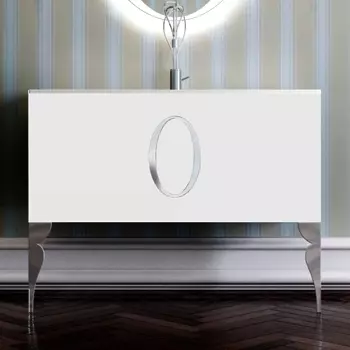 Тумба для комплекта La Beaute Kantal 100 белая, фурнитура хром B100K1