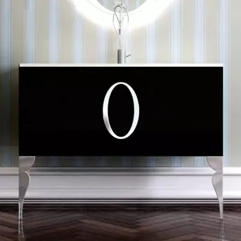 Тумба для комплекта La Beaute Kantal 100 черная, фурнитура хром B100K2