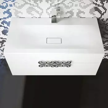 Тумба для комплекта La Beaute Moselle 90 белая, фурнитура хром BMo1