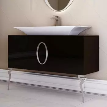 Тумба для комплекта La Beaute Savoie 120 черная, фурнитура хром B120S2