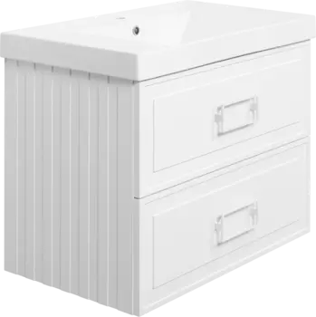 Тумба для комплекта La Fenice Cubo Twin 80 белая FNC-01-CUB-B-80-2