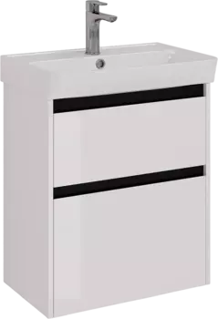 Тумба для комплекта Lemark Combi 60 черная, белая глянцевая LM03C60T-black