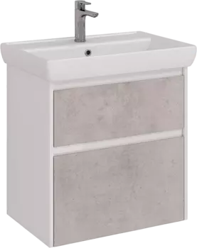 Тумба для комплекта Lemark Combi 70 бетон, белая глянцевая LM03C70T-Beton