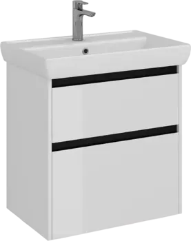 Тумба для комплекта Lemark Combi 70 черная, белая глянцевая LM03C70T-black