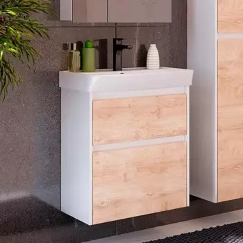 Тумба для комплекта Lemark Combi 70 дуб кантри, белая глянцевая LM03C70T-dub