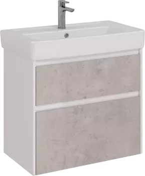 Тумба для комплекта Lemark Combi 80 бетон, белая глянцевая LM03C80T-Beton