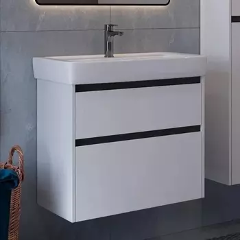 Тумба для комплекта Lemark Combi 80 черная, белая глянцевая LM03C80T-black
